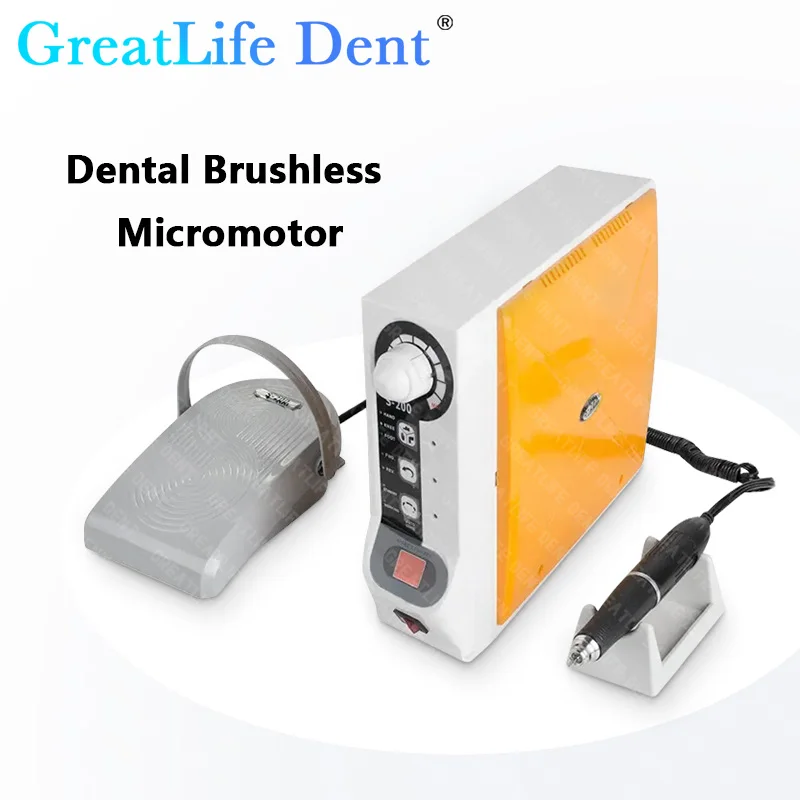 GreatLife Dent 60000RPM ทันตกรรม Micromotor Lab Micro มอเตอร์ควบคุมความเร็วสูง Brushless พร้อม Handpiece เจาะเครื่องขัด