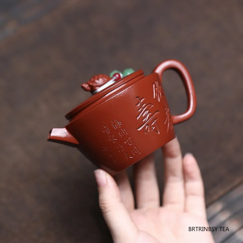 

140ml Tradition Yixing Purple Clay Teapot Chinese Handmade Turtle Tea Pot Household Raw Ore Dahongpao Zisha Kettle Zisha Tea Set
