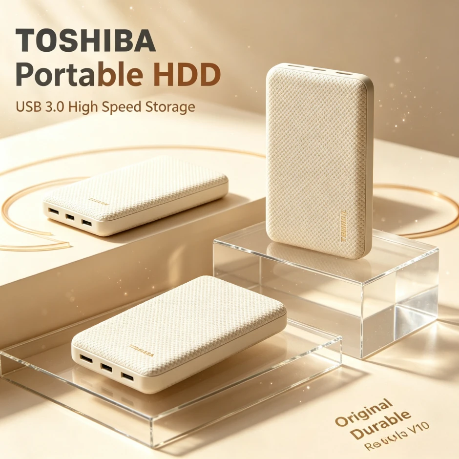 Brand+Original ToshibaV10 White Portable External Hard Drive USB3.0 MobileHDDStorage Disk for Laptop Desktop PC File Data Backup