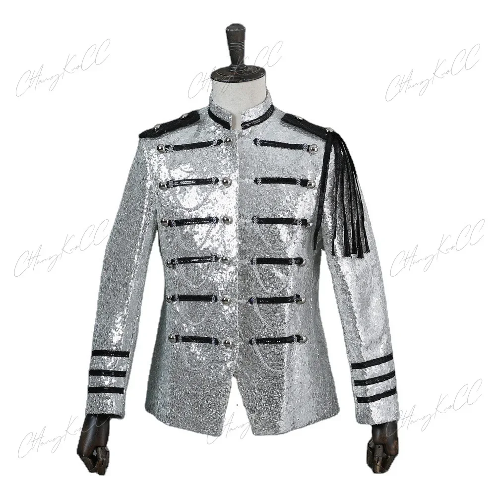 Medieval Stage Costume Jacket Royal Prince Costume Uniform Sequin Suit Concert Matching British Royal Guard Cosplay Costume