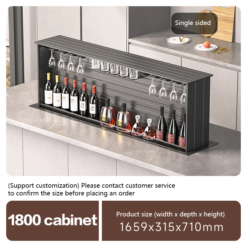JISHI Electric Lifting Wine Bar Smart Wine Cabinet Villa High-End Kitchen Li Bai Island Wine Tasting Lifting Cabinet