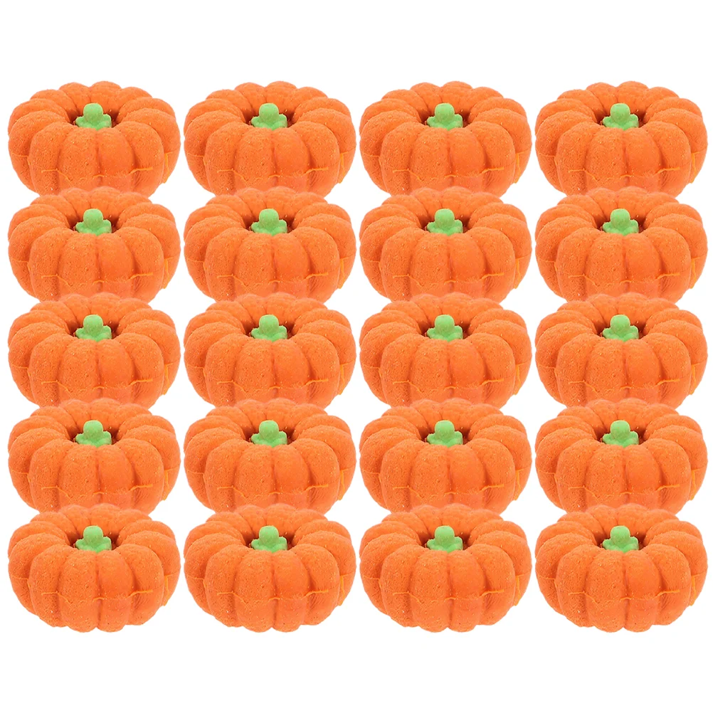 

20 Pcs Halloween Simulated Food Pumpkin Eraser Drawing Accessory Erasers for Kids Bulk Award Cute Delicate Canned Portable