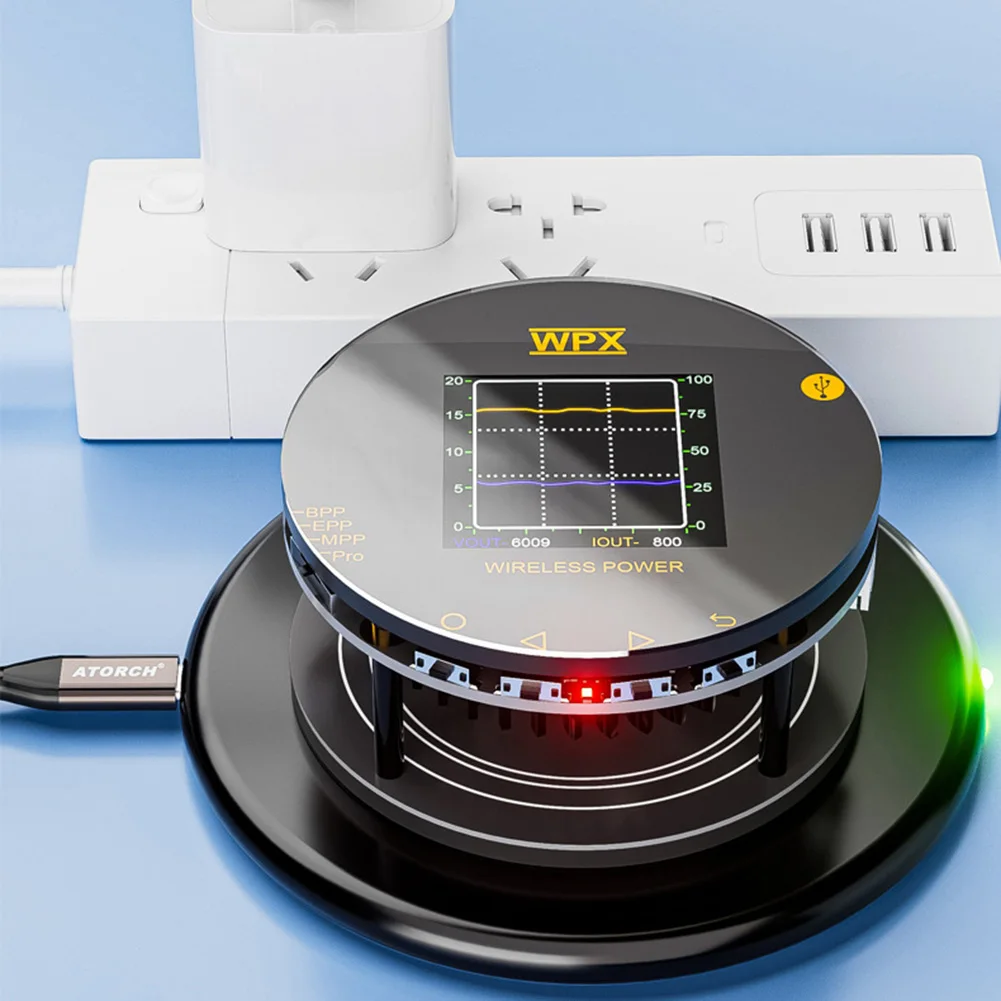 High Performance Wireless Charging Tester with 154 Inch LCD Color Display Supports Qi2 Protocols and Twelve Plus Function Tests