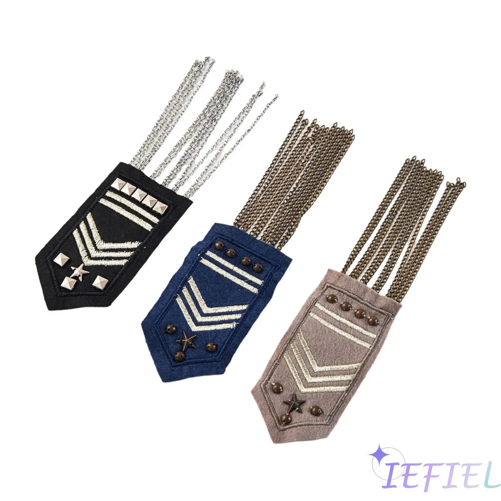 

Cosplay Accessory 2Pcs Unisex Fringed Punk Style Classic Suit Uniform Navy Epaulets Costume Accessory for Role Play Themed Party