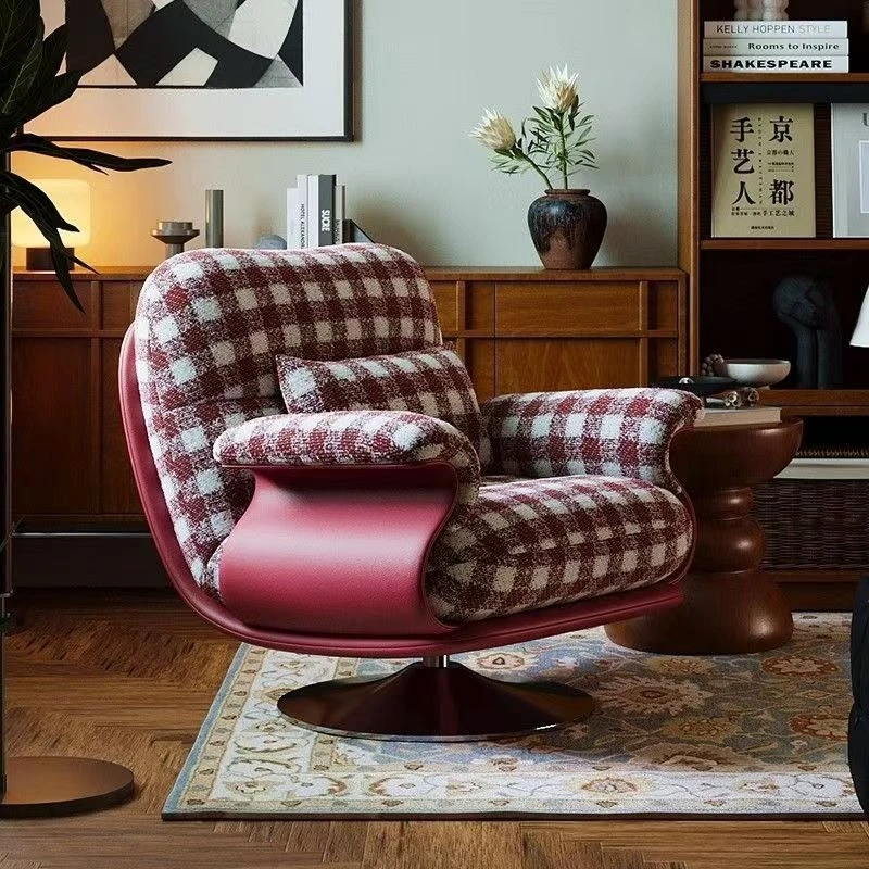 

French retro style single sofa chair, living room balcony bedroom lazy