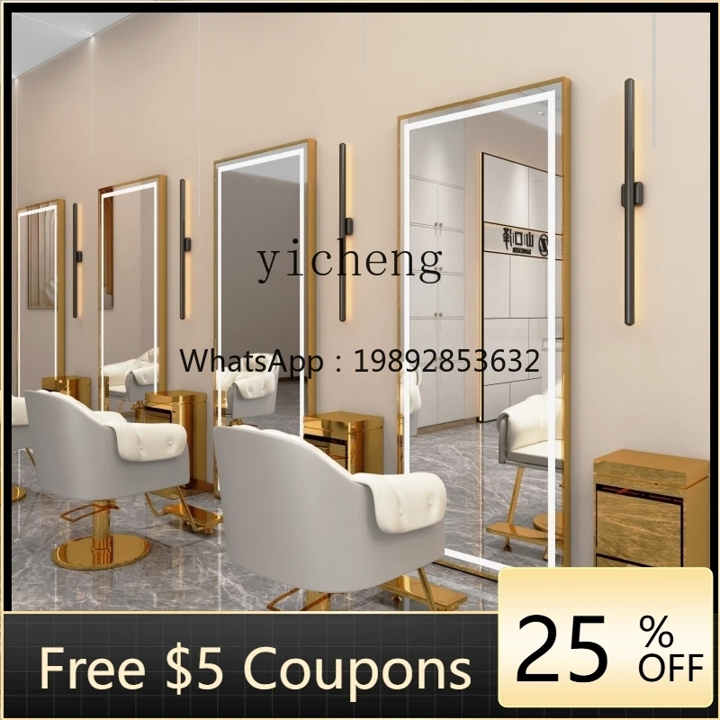 ZZ   barber shop mirror table hair salon special single-sided wall-mounted hair cutting mirror