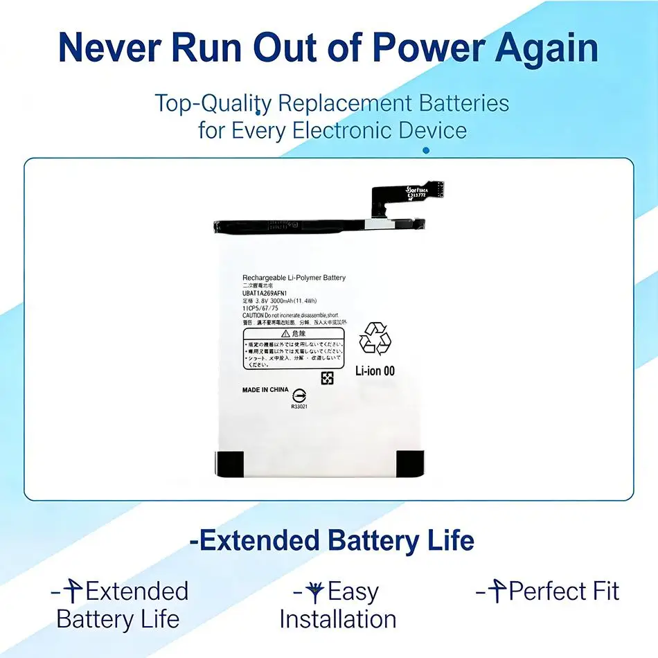 

Аккумулятор для мобильного телефона UBATIA269AFN1 3000 мАч для Sharp Aquos Zeta SH-04H Xx3 SHV34 506SH P1 P1X