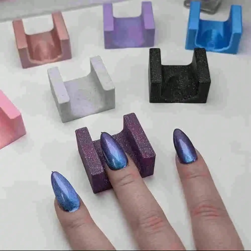 Nail magnetic tools, 3D printed DIY nail fixators, suede nail art，Nail art spill prevention tool