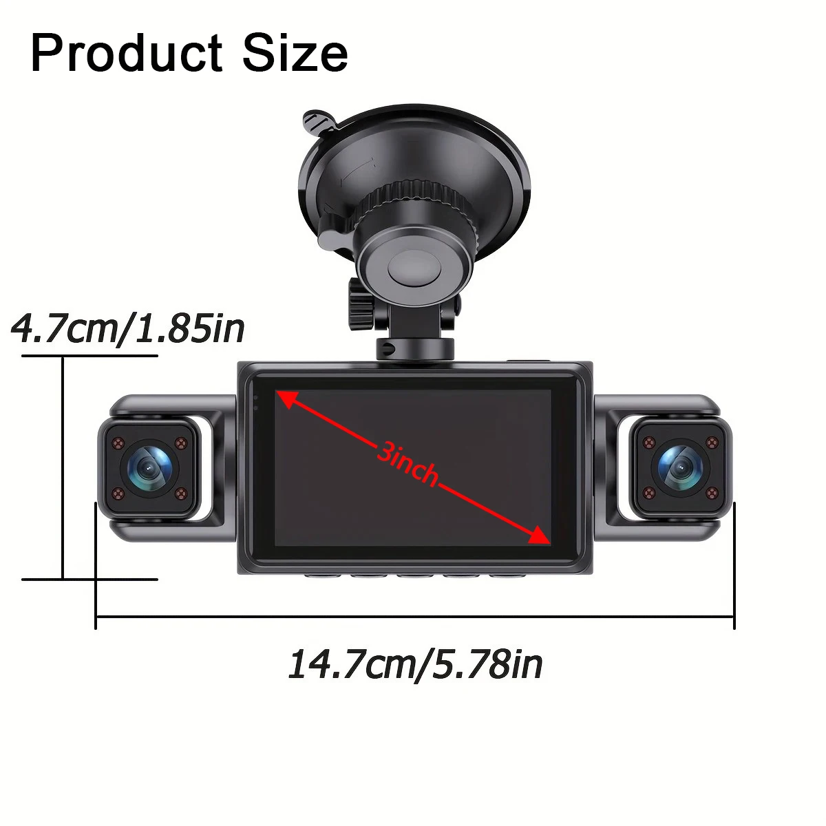 4 Lens 32GB Card 1080P FHD Ultimate Safety Dash Cam Set, 1080P Front and 720P Full Coverage Front, Rear, Left, and Righ