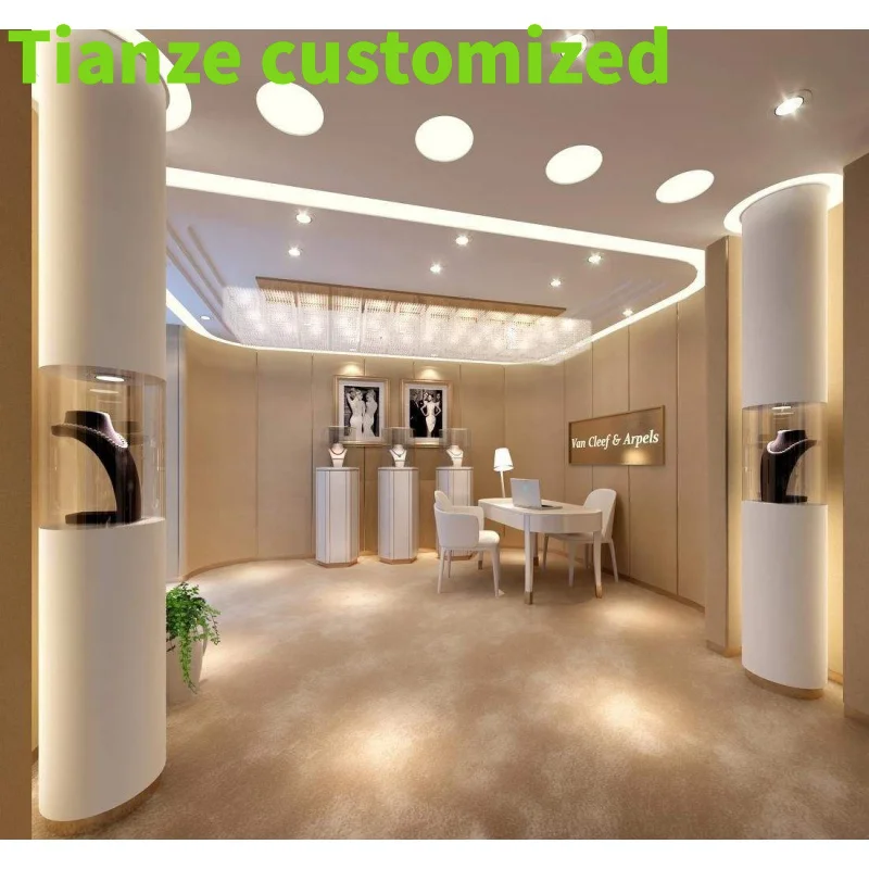 Customized-Hot Sale High End Jewelry Wooden Luxury Glass Jewelry Store Display Cases