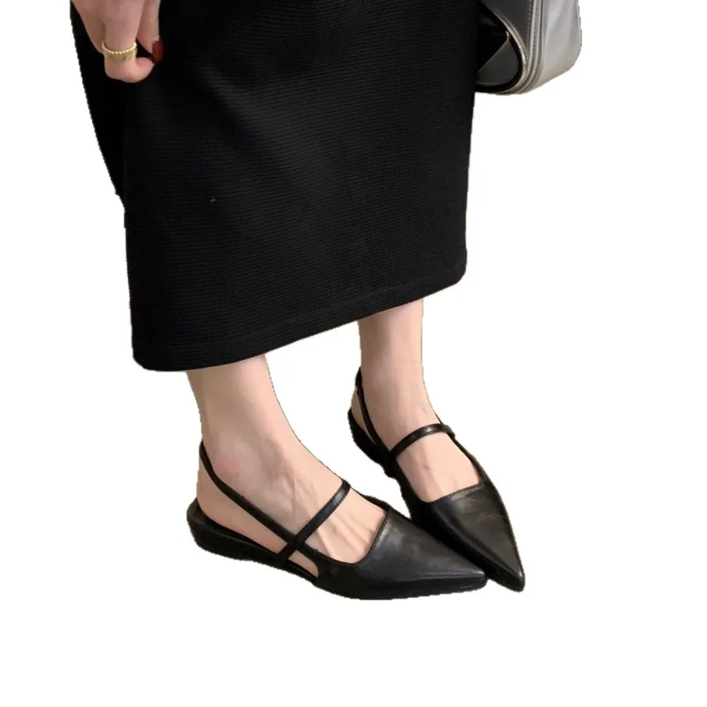 جديد النساء الصنادل أحذية أشار تو 2025 ربيع الموضة الأحذية الضحلة أحذية خفيفة صنادل سيدات أحذية مسطحة حجم كبير