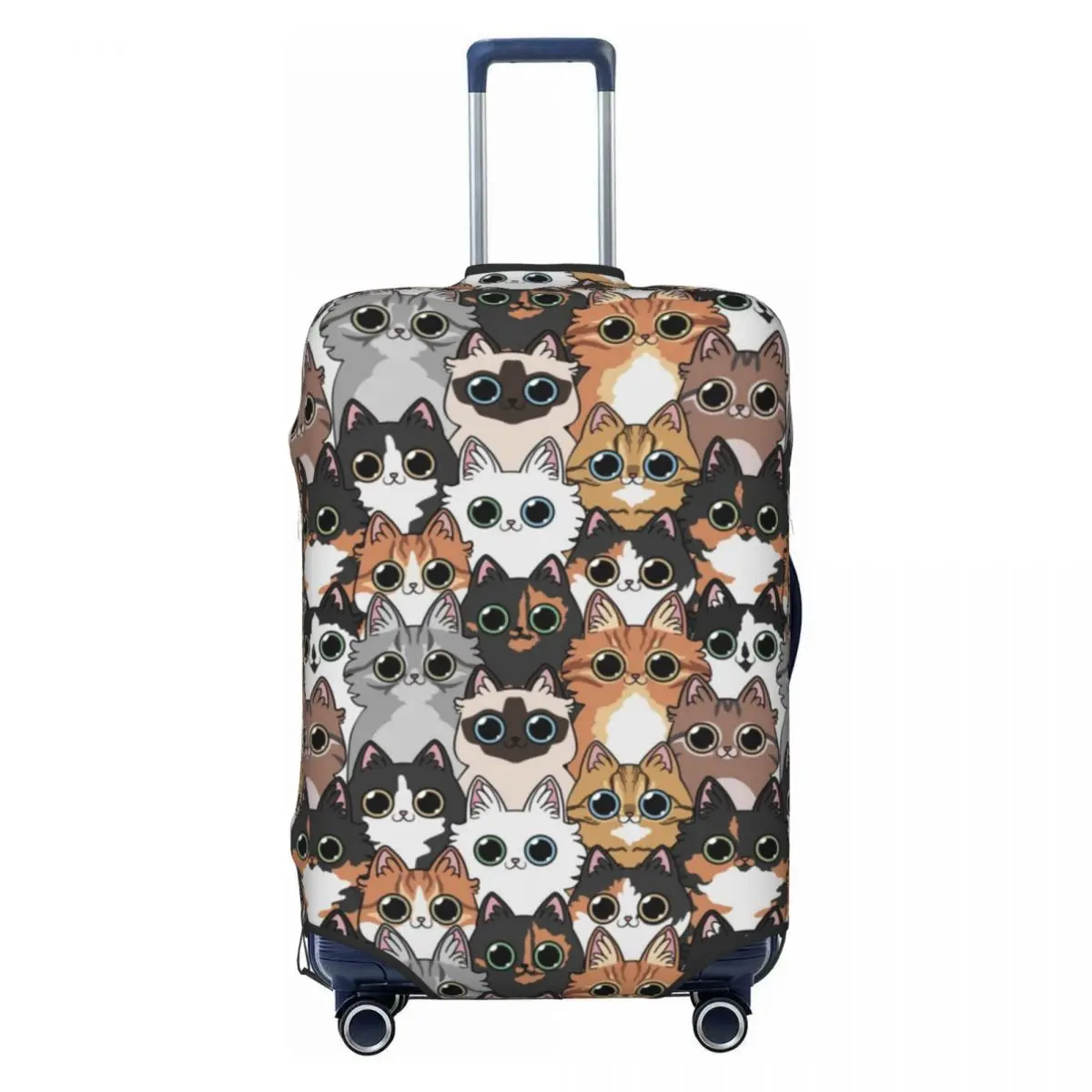 Cute Cats Repeat Suitcase Cover Holiday Funny Animal Manga Practical Luggage Supplies Business Protector