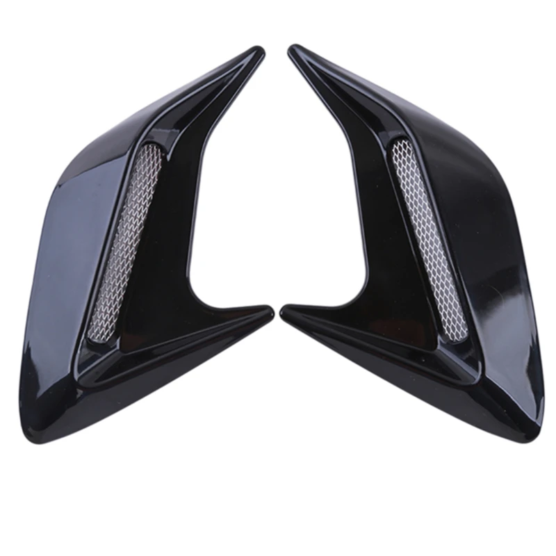 2 Pcs ABS Plastic Car Side Air Outlet Air Flow Mudguard Air Inlet Sticker Shark Gill Air Outlet Simulation Exterior Decoration