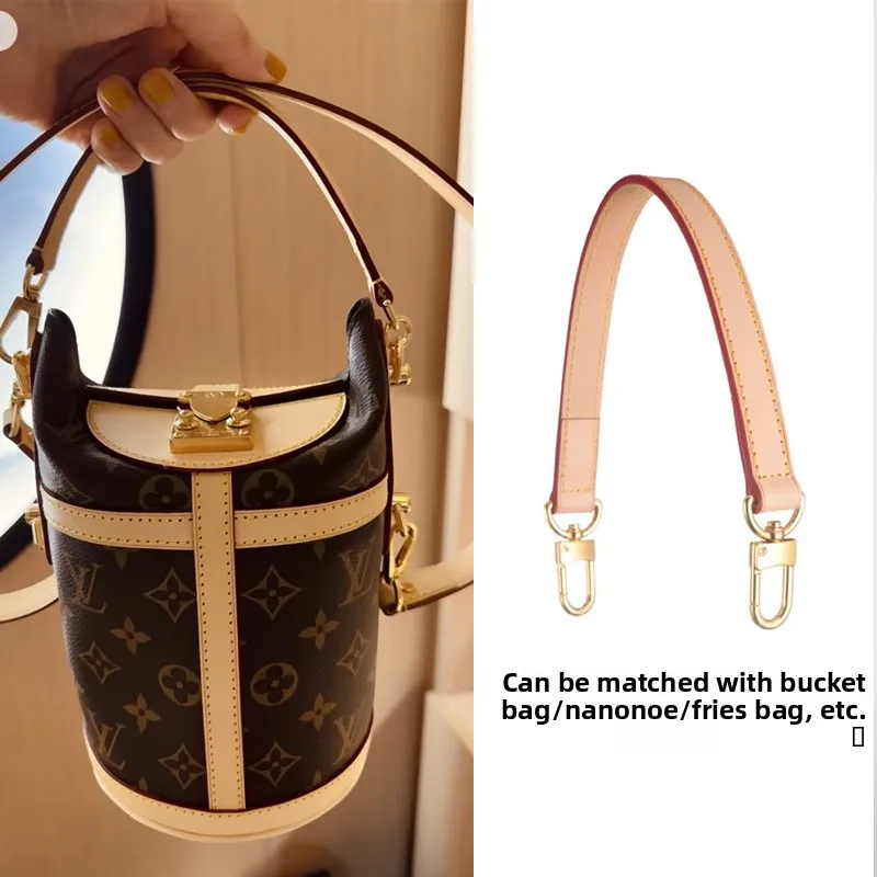 

Genuine Leather oulder Strap Handbag Replacement Tanned Leather Color Changing Bag Accories Band Nano Noe LV Chips Bag