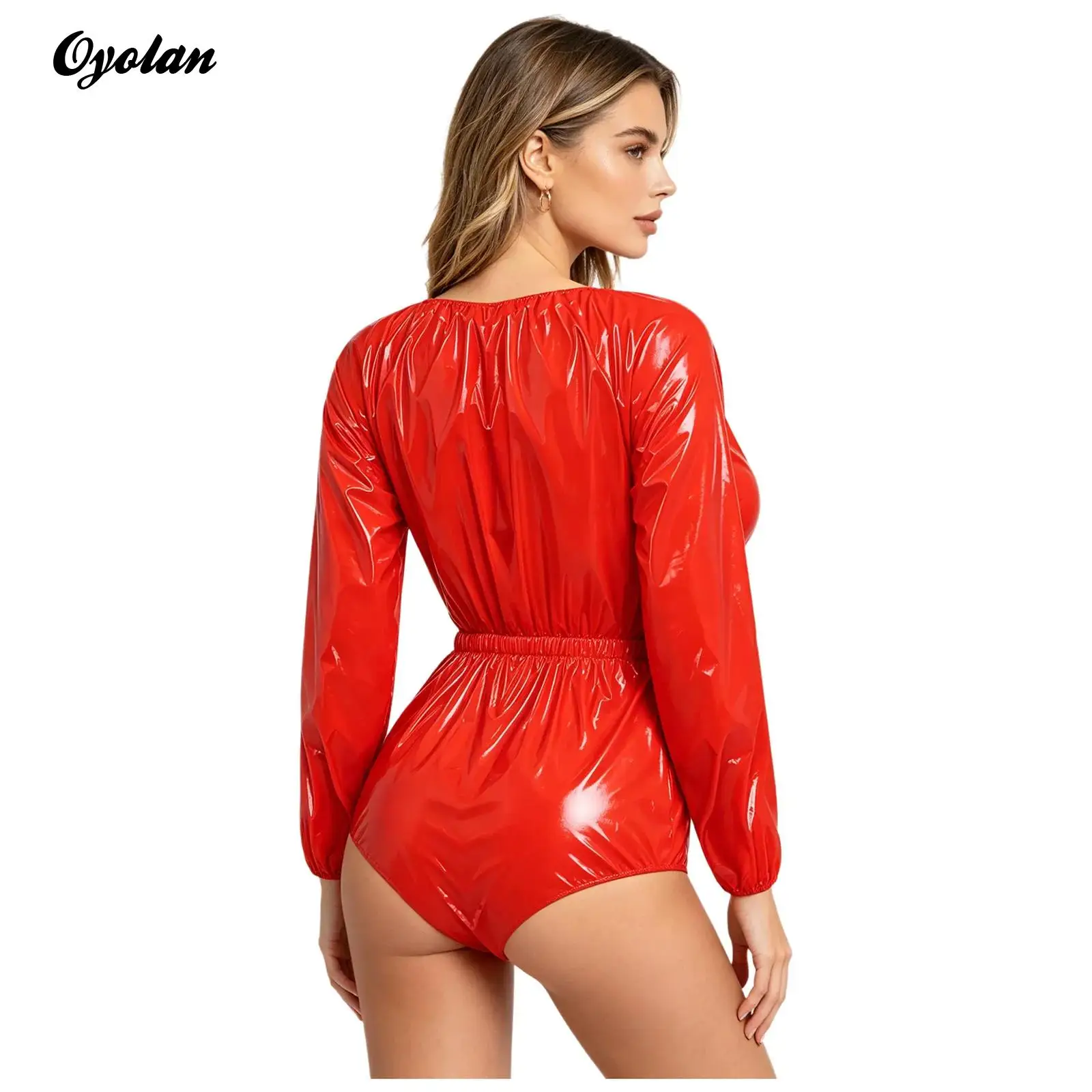 Womens One-piece Swimwear Buttoned Crotch Leotard Waterproof Bodysuit Swimsuit Adaptive Special Needs Diaper Over Clothing