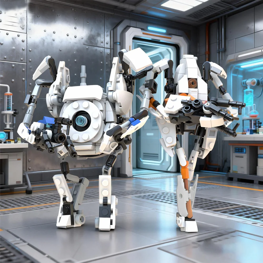 

MOC Portal 2 ATLAS and P-body Building Blocks Set Game Series Co-op Robot Set with Portal Gun Accessories Bricks Toy Adult Gift