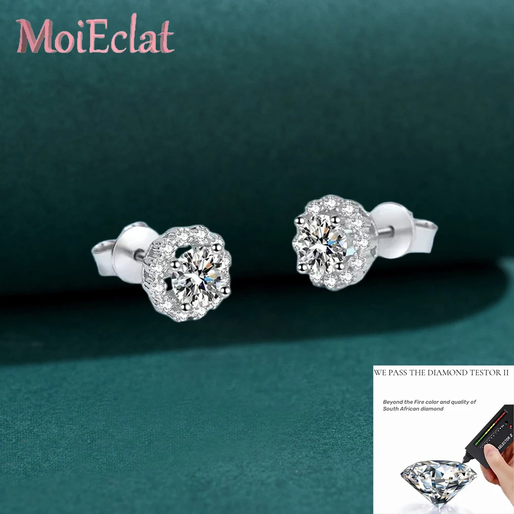 

ЖЕНСКИЕ серьги с подсолнухом, муассанит с бриллиантом 0,6/1 карата, круглый платина с цветком PT950, подарок на день рождения для девочек на день рождения