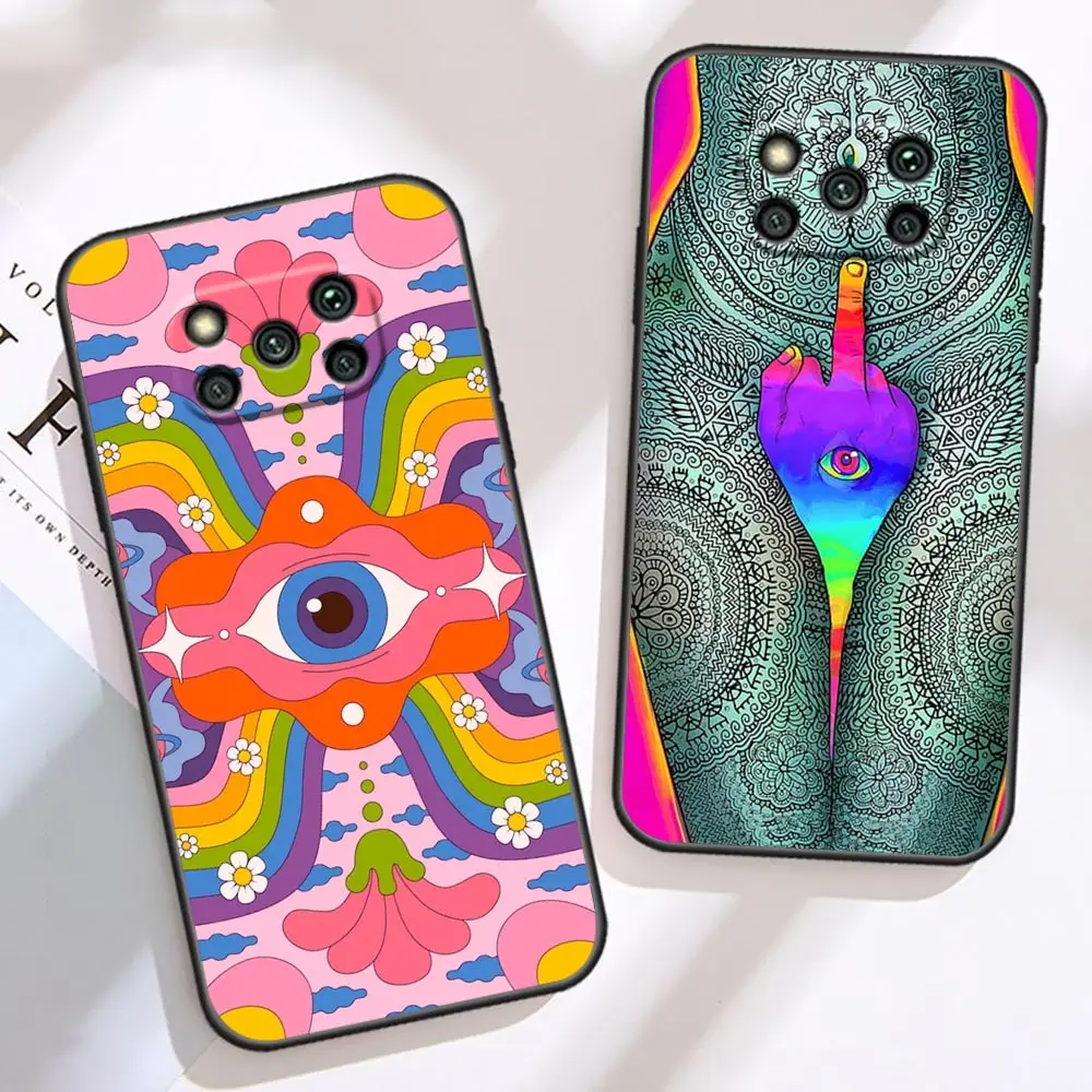 Indie Hippie Art Phone Case For Xiaomi 10T 11 12 11T 12T 13 13T 14 POCO X5 X4 X3 M5 M4 M3 F6 F5 F4 F3 GT Funda Case Capa Coque