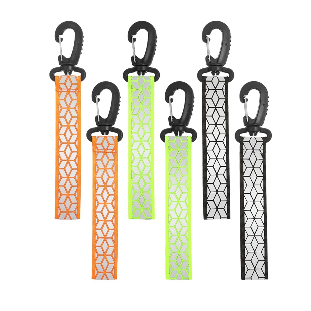 A56XQ 6Pcs Reflective Strips, Safety Reflector Pendants Reflective Pendants Safety Key Chains for Backpack Clothes Cycling