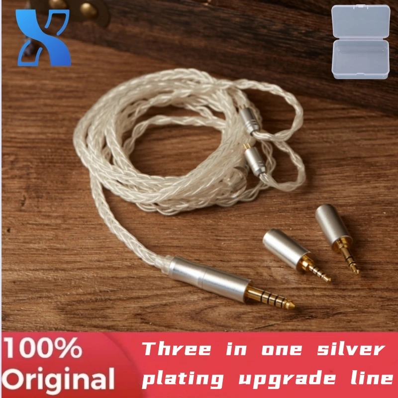 

XSL 8 Stand 256 Cores Earphones Upgrade Cable 3 in 1 Silver Plated MMCX 0.78 QDC KZ C Pin for QKZ HBB ZXT AS16 PRO ZSN PRO X