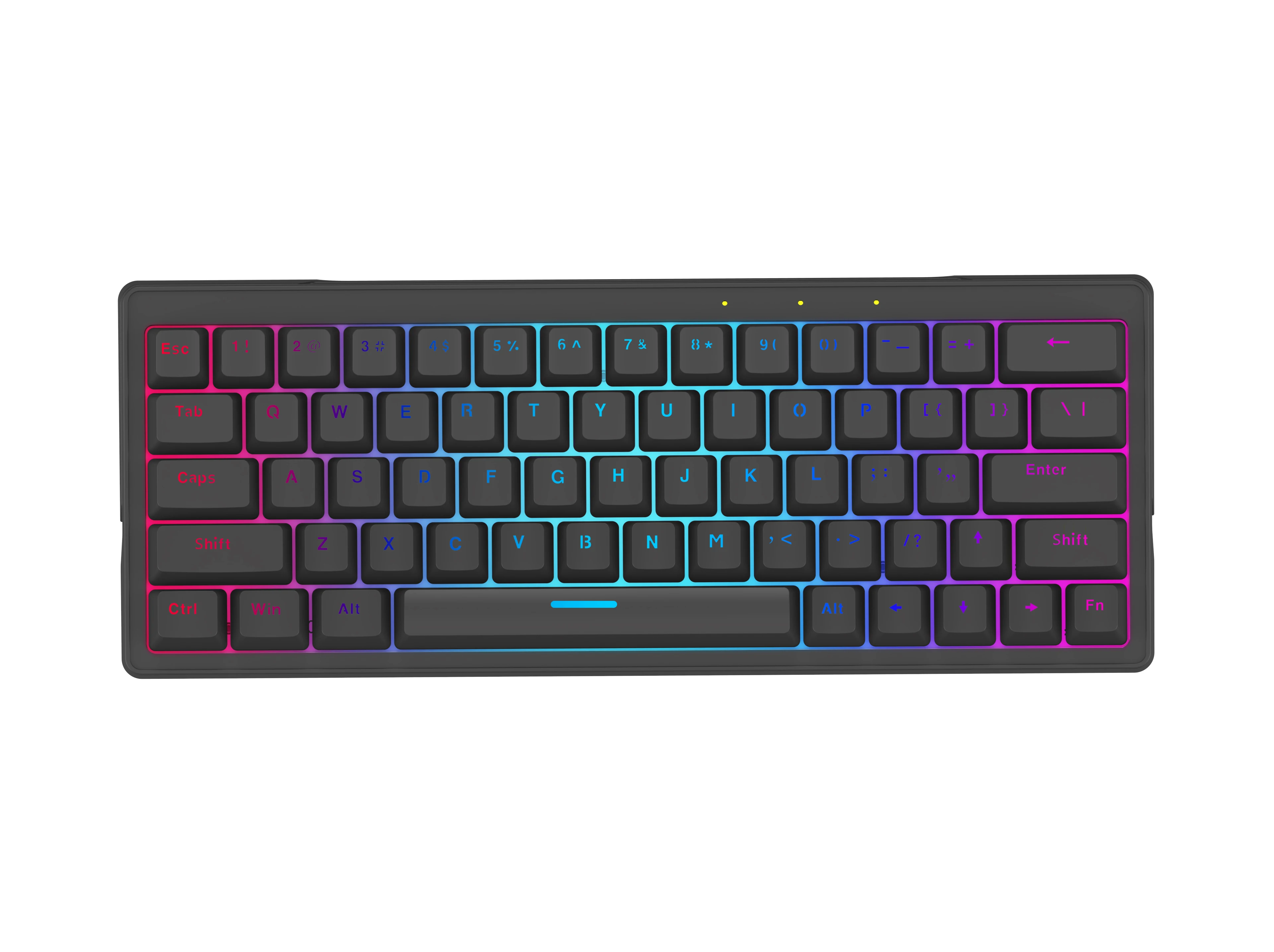 motion 60% 63 Mini Wired Mechanical Keyboard Hot Swappable USB Interface Multi-Color Keycaps Silent Sponge Plastic New