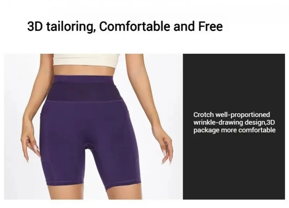 Schnell trocknende Marathon-Laufshorts für Damen mit Hüfttasche, Kompressions-Radlerhose, Jogging-, Yoga-, Fitness- und Outdoor-Sportshorts – Detail 2