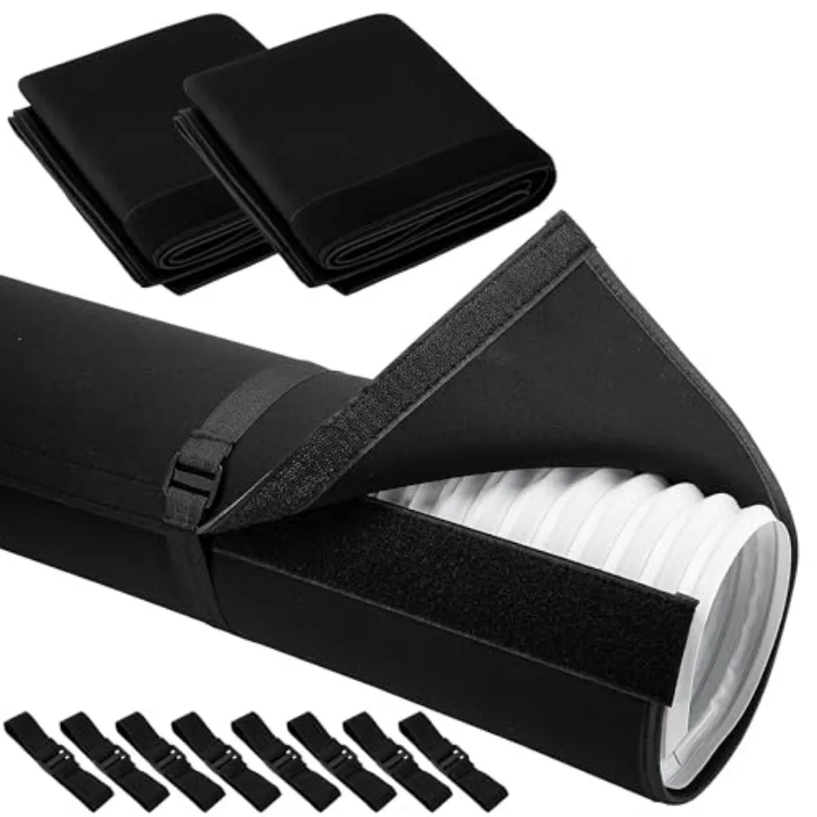 

2 Set Portable AC Hose Insulation Sleeve, Air Conditioner Hose Cover Wrap with 8 Straps, Easy Installation AC Duct Vent Insulat