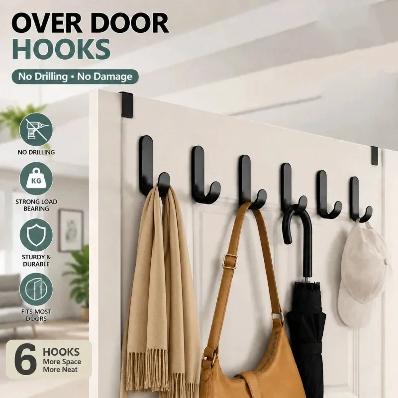 Strong Self-Adhesive J-hook Waterproof Adhesive Hanging,Bathroom Towel Key Kitchen