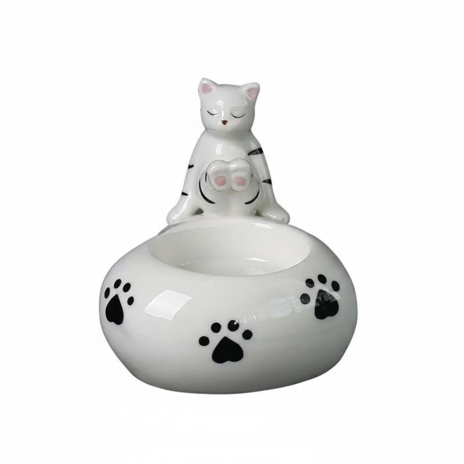 Whimsical Ceramic Cat Candle Holder Tealight Kitten Warming Paws Decorative Tea Light Candle Holder for Living Room Bedroom