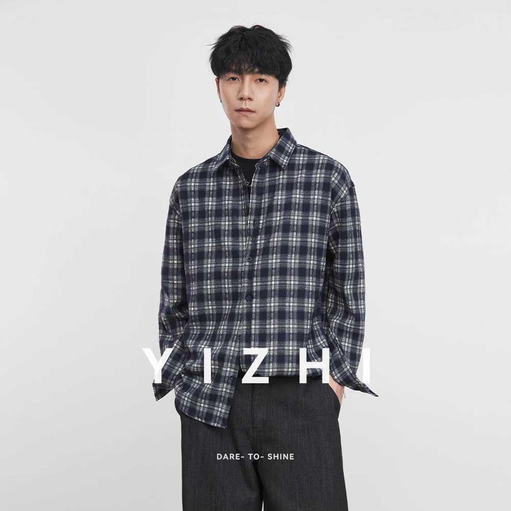 Fashion Men's Plaid Shirt 2025 Autumn and Winter New Loose Casual Commuter City Long Sleeve Shirt Men's Casual Tops Jacket
