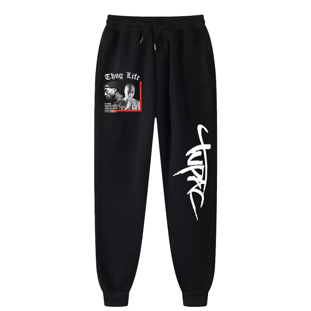 Tupac Shakur 2pac Printing Sweatpants Woman Casual Pocket Drawstring Pants Baggy Gym Jogger Tracksuit Sweat Trouser