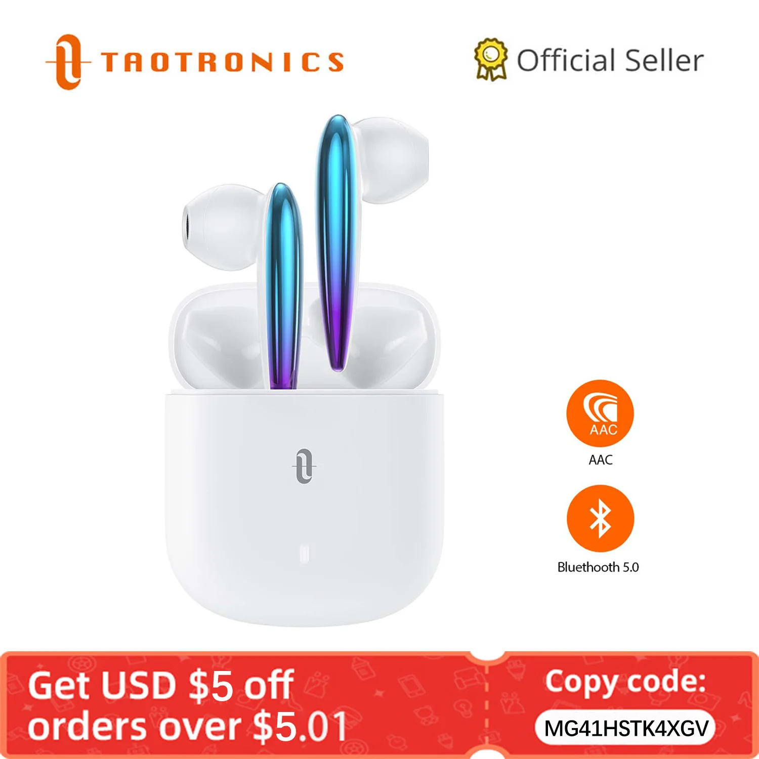 TaoTronics-auriculares inalámbricos SoundLiberty 80, cascos con Bluetooth, TWS, AptX, IPX7, impermeables, con micrófono y cancelación de ruido IA