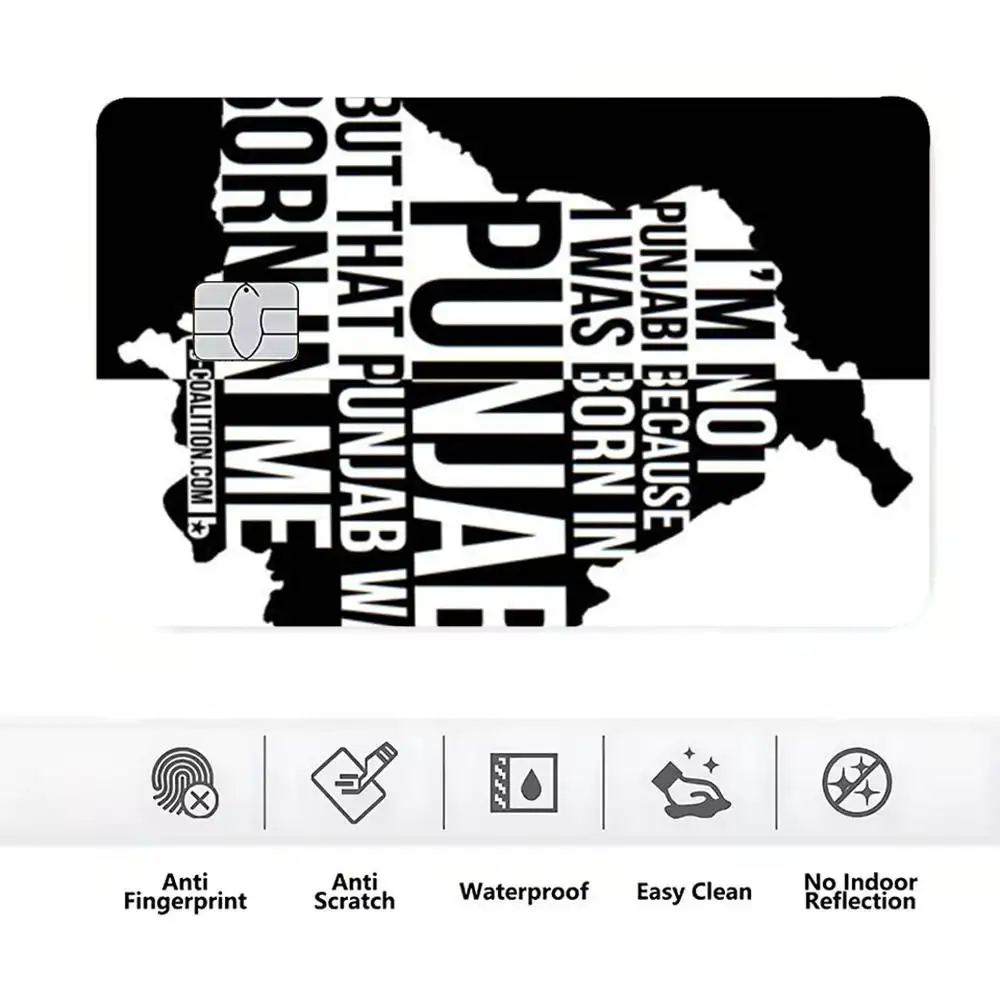 Punjab Map-p High Definition Matte PVC Film Tape | For Credit Card