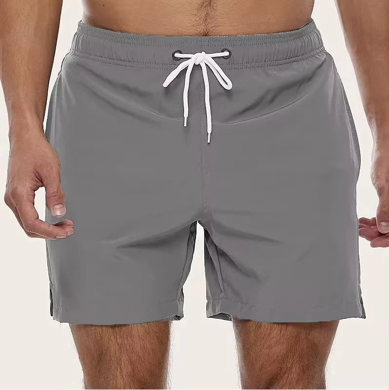 2024 New Men's Swimming Shorts Quick Dry Drawstring Elastic Waist Design Surfing Water Sports Beach Swimming Shorts Summer