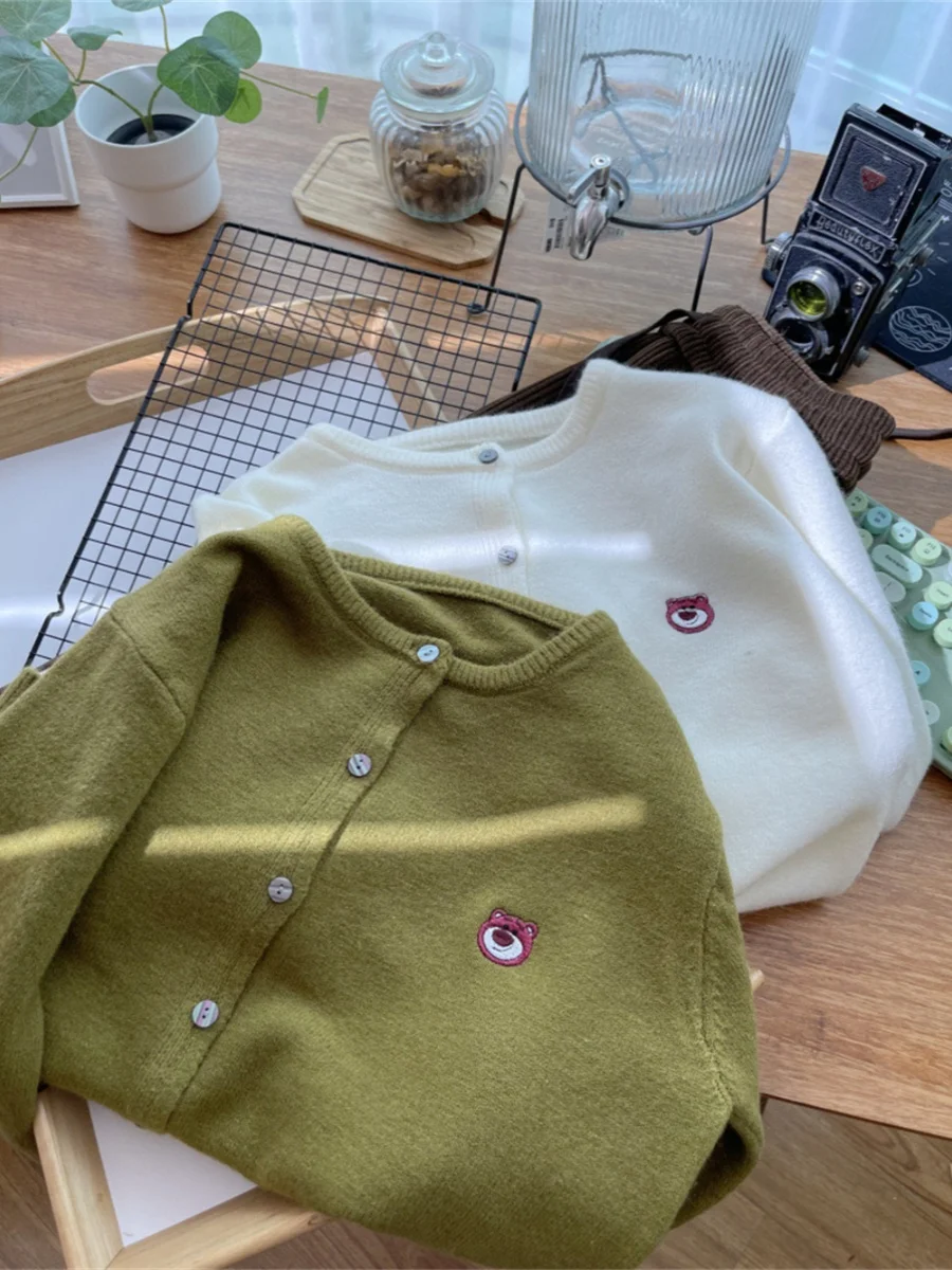 

Круглый вязаный кардиган из чистого хлопка с тяжелой вышивкой Ne, высококачественный базовый универсальный женский длинный свитер Sve Crew Ne