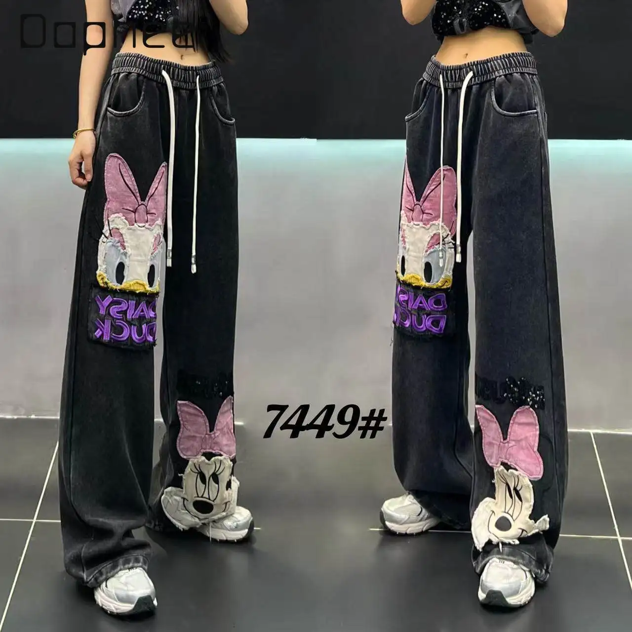 

Новые модные повседневные брюки-карго для женщин на весну-лето 2026: свободные, прямые, широкие, с мультяшными нашивками