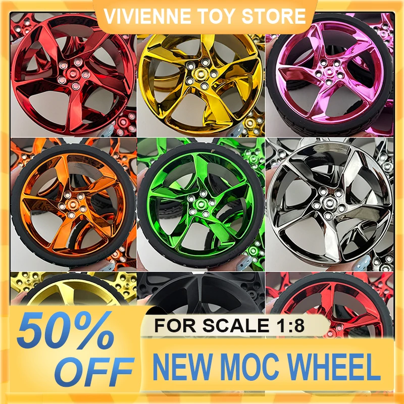High-quality CADA 73389/73398 MOC 1:8 Building Bricks Accessories Wheel For Lego 42143 42172 Wheel Building Technical DIY Toys
