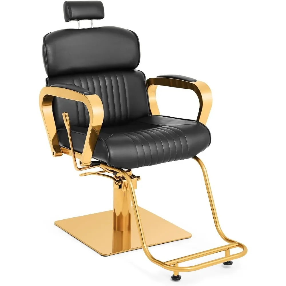 XMSJ Barber Chair, 360 Degree Swivel, Reclining Hydraulic Chairs, Heavy Duty Reclining Salon Chairs, Shampoo Salon Chair