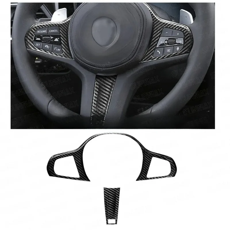 

For BMW 3 Series G20 Real Dry carbon fiber steering wheel panle decorative patch cover interior modification accessories