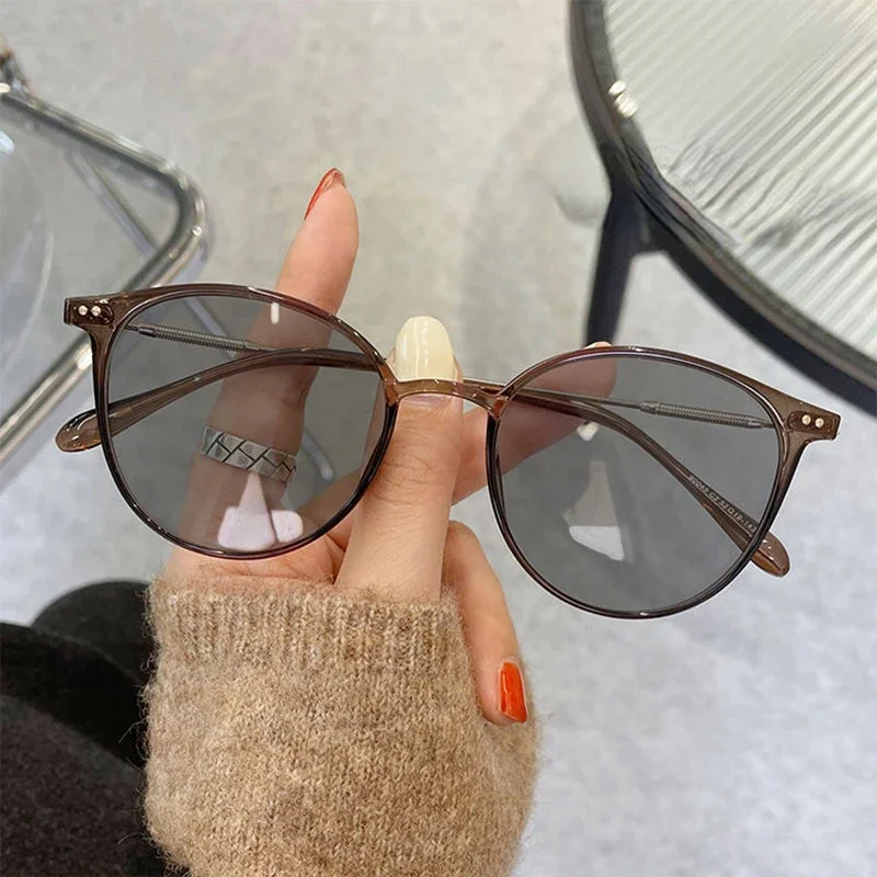 Intelligente Outdoor-Farbwechsel Sonnenbrille Modetrend Frauen Männer Runde photo chrome Myopie Brille Dioptrien 0 bis 6,0 Brillen – Detail 27