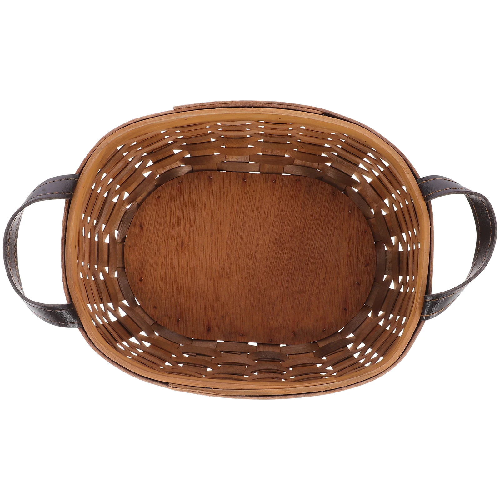 

Wooden Woven Storage Basket Rustic Bread Fruit Snack Serving Container Kitchen Counter Organizer Decorative Household Basket