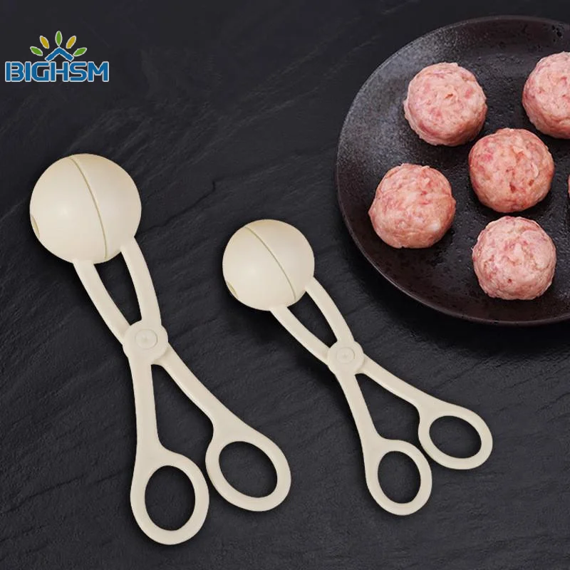 أداة صانع كرات اللحم مشبك بلاستيكي كرة أرز مستديرة ملعقة صنع كرات اللحم قالب غير لاصق أداة مطبخ محشوة #2