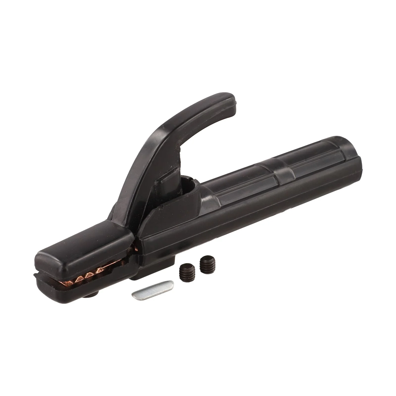 

Держатель для сварочных электродов на 300 ампер с корпусом из чистой меди и термостойкой изолированной рукояткой для повышенной безопасности