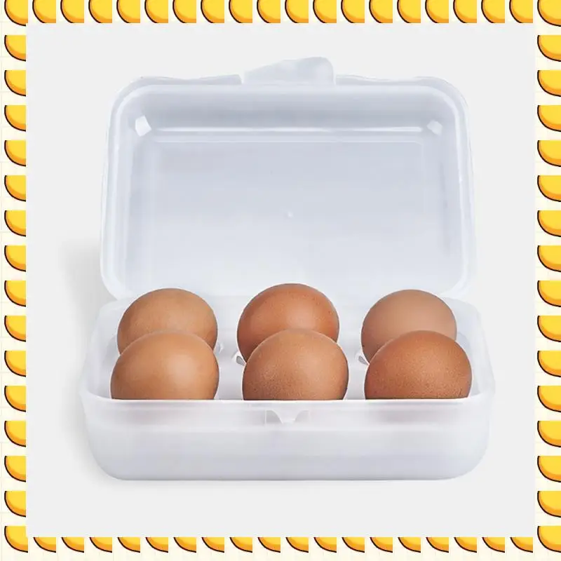 

BAAU 1 PCS 6 Grid Egg Carton With Lid Stackable Crisper Egg Protection Box White Plastic Egg Container BPA Free For Camping Picn