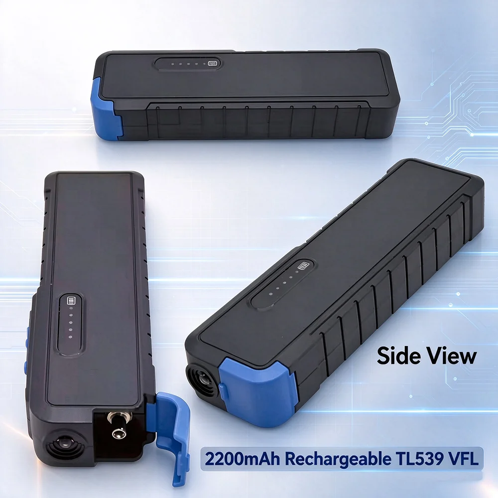 2200mAh TL539 Red Laser Pen Visual Fault Locator 5-50mW FTTH Fiber Optic Tester Rechargeable Fiber Breakpoint Finder with Power