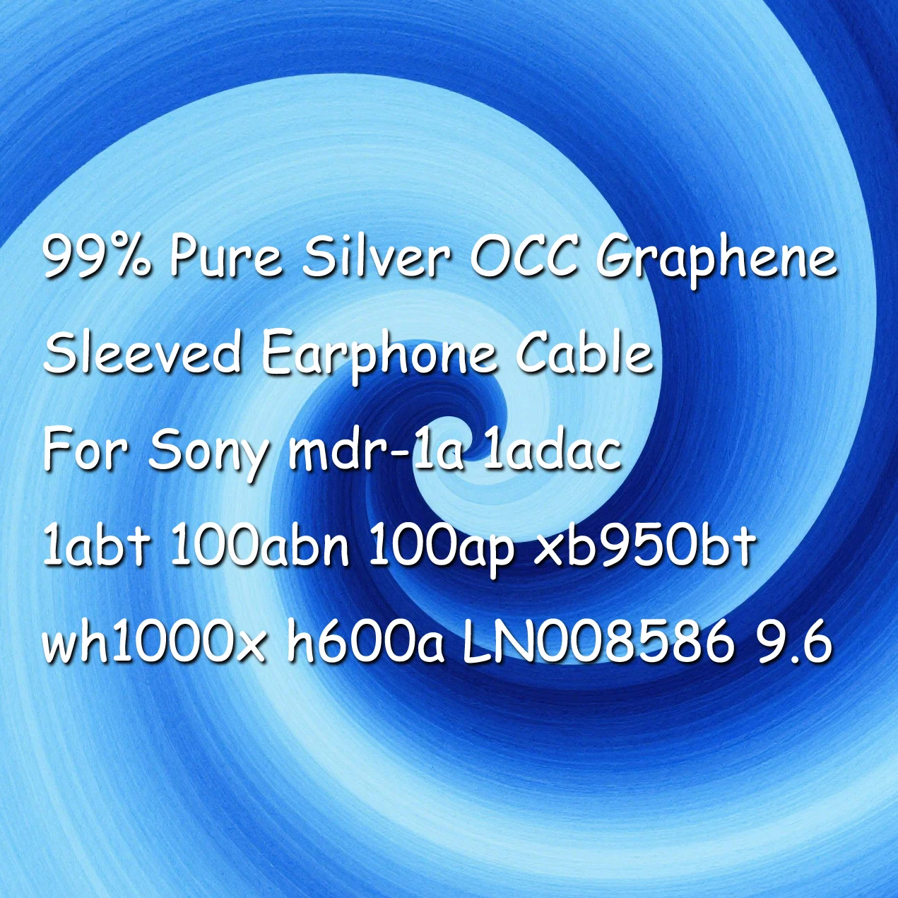 99% 純銀 OCC グラフェンスリーブ付きイヤホンケーブル ソニー mdr-1a 1adac 1abt 100abn 100ap xb950bt wh1000x h600a LN008586用