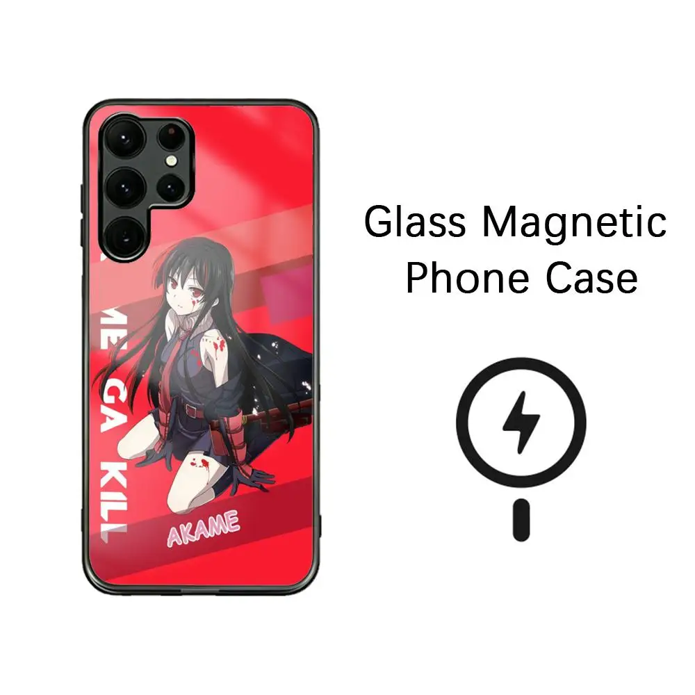 Fashion Anime Akame Ga Kill cool Phone Case For Samsung S26 S25 S24 S23 S22 S21 S20 Plus Ultra Note20 Glass Magnetic Case