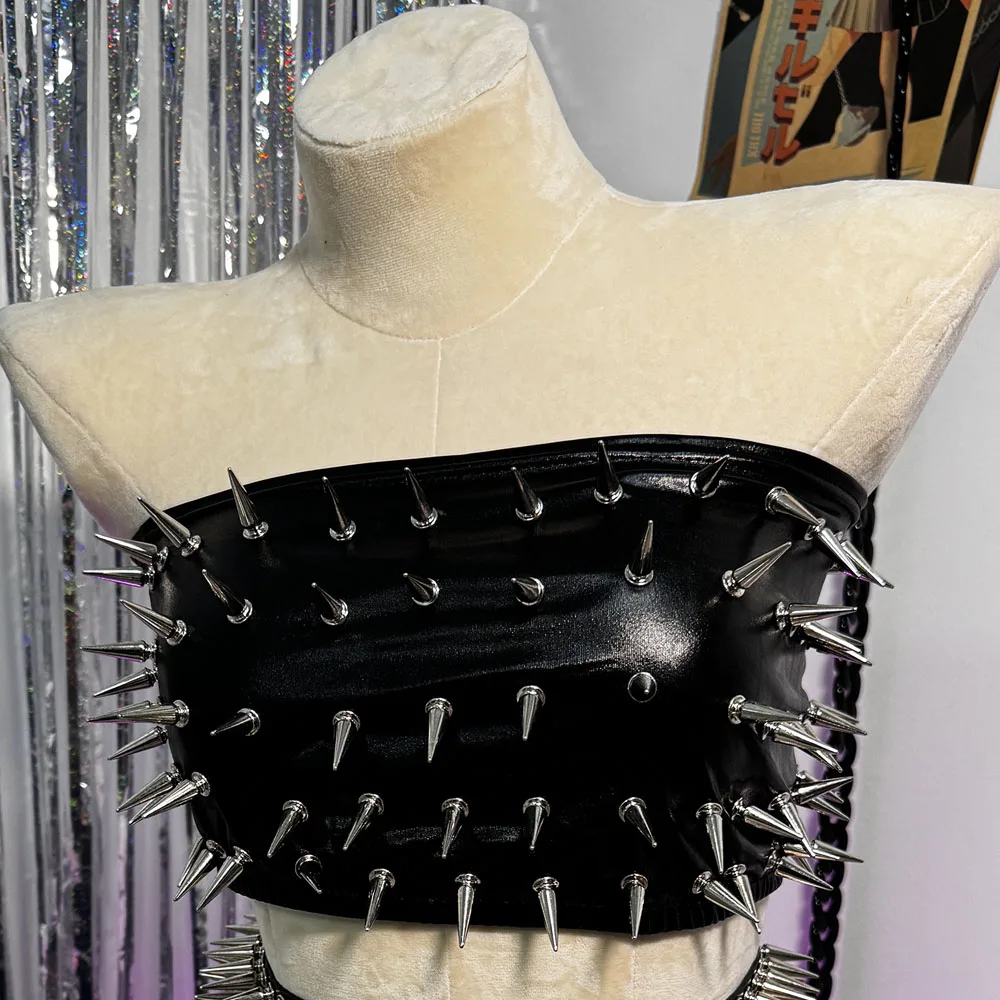 E-girls punk rock gótico na moda emo 90s eco grunge y2k topos saias club wear pico cravejado rebite goth cummerbunds harajuku