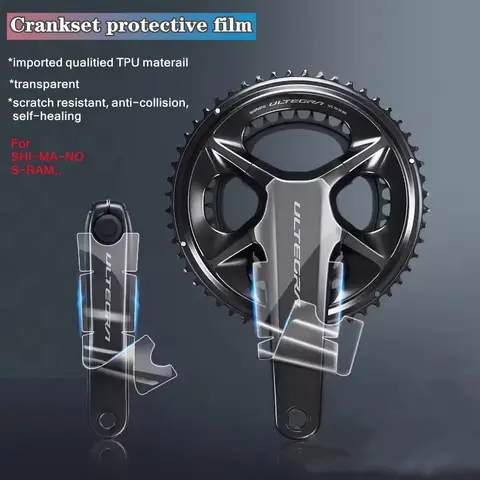 Pegatinas protectoras para manivela de bicicleta, película adhesiva de TPU para bicicleta de carretera, pegatinas protectoras para manivela de ciclismo SRAM/SHIMANO