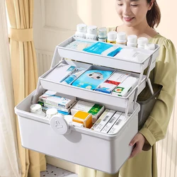 Super Large Capacity Pill Cases Organizer First Aid Kit Family Multilayer Box For Home Handle Medicine Storage Plastic Container